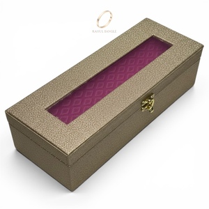 Boîte de rangement à bijoux élégante à un seul niveau avec finition scintillante, couvercle transparent, boîte de voyage pour bracelets, colliers - Product Image 6