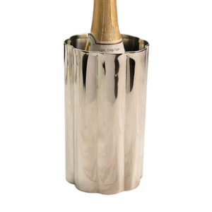 Enfriador de vino de doble pared de acero inoxidable con diseño acanalado, pulido a espejo, de lujo, para bar, hotel, precio de fábrica. - Product Image 1