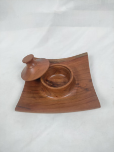 Bol à salade en bois, bol de service en bois pour fruits ou salades, bols faits à la main en Inde, vente en gros - Product Image 4
