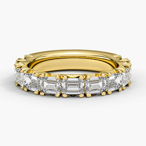 Full Eternity Prong-Set <b>Emerald</b> Cut Diamond <b>Band</b> <b>Ring</b> - Product Image 2