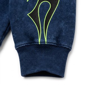 Ensemble de survêtement bleu marine à capuche pour homme, 100 % coton, manches longues, coupe ample, style streetwear avec cordon de serrage et poches latérales - Product Image 4