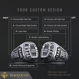 Bague personnalisée BOJ 030, gravée avec votre nom et vos logos sur mesure, faite à la main en argent 925 plaqué or, design unique, prix bas, vente flash - Product Image 3