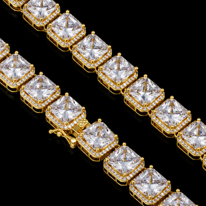 Cadena de Tenis Redonda y con Moissanita Princesa de Último Diseño para Hombre y Mujer, Cadena Elegante y Personalizada con Diamantes Completos - Product Image 5