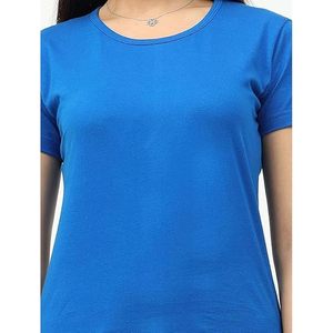 T-shirt en coton pour femme, col rond, élégant, respirant, pour tous les jours, tissu doux, écologique, séchage rapide - Product Image 1
