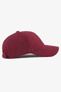 Gorra de Béisbol Unisex Color Borgoña de 6 Paneles, Ajustada, Color Sólido, Deportiva, Transpirable e Impermeable, de Lona, Hilo de Algodón para Adultos, para las Cuatro Estaciones - Product Image 3