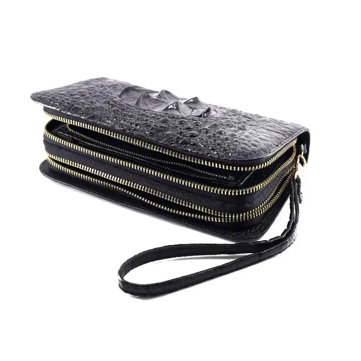 2024 Trending Unisex Luxury Leather Clutch OEM/ODM Genuine Crocodile Leather Size 21x11.5cm for Men and Women