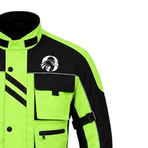 Chaqueta de Motociclista Verde Neón y Negra para Hombre, Chaqueta Protectora para Motocicleta, Equipo de Motociclista Resistente al Viento, para Carreras y Turismo - Product Image 4