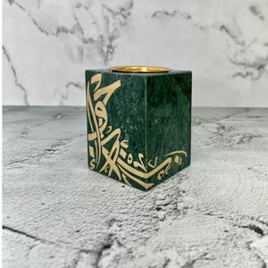 Ensemble Mubkhar Arabe en Terrazzo Nordique, Brûleur d'Oud de Luxe en Résine, Porte-Encens en Laiton, Décoration d'Intérieur Moyen-Orientale pour Table - Product Image 4