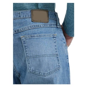 Jeans de mezclilla para hombre, lavados con efecto desgastado, de peso medio, corte regular, casuales, azules, de algodón, para otoño. - Product Image 4