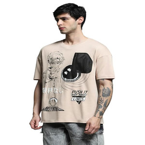 Camiseta de Manga Corta para Hombre, de Color Sólido, de Algodón, de Secado Rápido, Transpirable, a la Moda, Holgada, con Hombros Descubiertos - Product Image 1