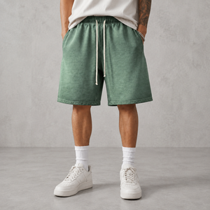 Custom Acid Wash Vintage <b>Shorts</b> 400 GSM 100% Cotton French Terry Baggy Sweat <b>Shorts</b> - Product Image 2