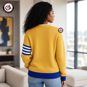 เสื้อคาร์ดิแกนสไตล์วินเทจ แขนยาว คอวี ปักลาย Sigma Gamma Rho Sorority สำหรับผู้หญิง ผ้าอะคริลิกกันยับ - Product Image 2