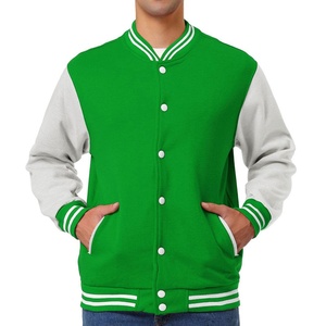 Wholesale Custom <b>Men's</b> Eco-Friendly Breathable Winter Stand Collar Letterman <b>Jackets</b> Front Logo Custom Embroidery <b>Long</b> Sleeve - Product Image 1