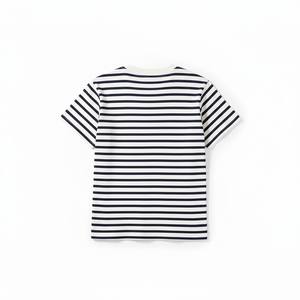 Camiseta Básica de Verano para Mujer, de Alta Calidad, Casual, de Manga Corta, a Rayas, de Algodón, Ajustada, Transpirable, de Secado Rápido - Product Image 3