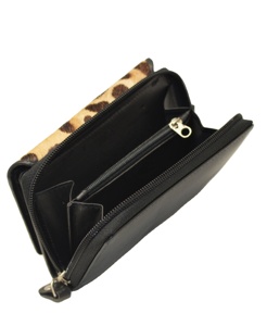 New Arrival Ladies Genuine Leather Animal Prints Clutch Purse <b>RFID</b> <b>Blocking</b> <b>Wallet</b> Zipper Closure Polyester Fashion Feather - Product Image 1