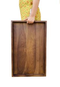 Bandeja de Servir Apilable de Madera para Cocina, Bandeja de Desayuno de Madera sin Acabado para Cena y Té - Color y Tamaño Personalizables - Product Image 4