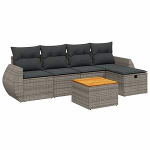 Conjunto de Sofá de Jardín de Ratán Gris con Almacenamiento, Muebles de Exterior de 4 Plazas, Diseño Contemporáneo - Product Image 2