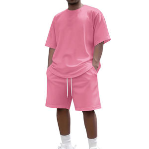 Conjuntos Deportivos de Verano para Hombre, a la Moda, de Algodón, con Color y Logotipo Personalizables, Camiseta de Manga Corta de Secado Rápido y Pantalones Cortos - Product Image 4