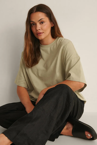 Vente en gros 100% coton femmes surdimensionné Tops été Vintage Casual manches courtes graphique t-shirts lâche col ras du cou long t-shirt - Product Image 4