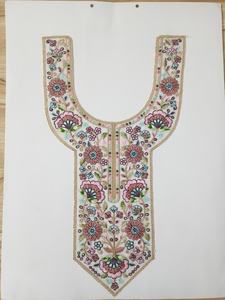 Designer Embroidered <b>Sew</b>-<b>On</b> Sequins Neck Collar <b>Patch</b> for Women's Wear - Product Image 3