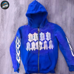 Sudaderas con Capucha de Alta Calidad, Hechas a Medida, Resistentes, para Hombre, de Invierno, con Forro Polar, Mezcla de Algodón, Ajustables, con Bordado - Product Image 2