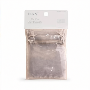 Sacchetti Regalo in Organza Ilan 15x20cm Argento 4 Pezzi per Regali - Product Image 1