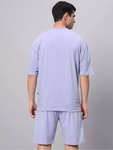 Conjunto de Dos Piezas de Color Sólido Transpirable de Primera Calidad para Hombre, Ropa Casual de Verano, Tela de Felpa, Poliéster/Algodón, Comodidad para el Hogar y Viajes - Product Image 2