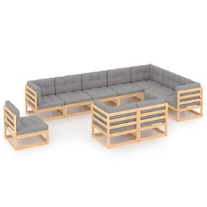 Ensemble de salon d'extérieur en pin naturel pour jardin, pour divertissements en plein air - Product Image 1