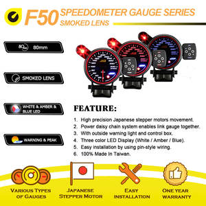 80mm blanco ámbar azul 3 colores Función de pico de advertencia velocímetro de coche - Product Image 5