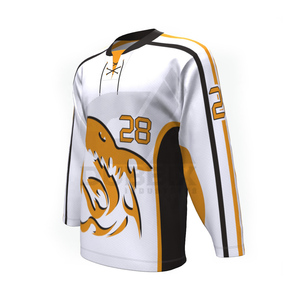 Maillot de hockey sur glace USA blanc, vert, jaune, imprimé, col en V, manches courtes, polyester anti-humidité, vêtements personnalisés pour hommes adultes - Product Image 4