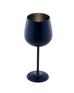 Gobelet à vin isotherme en acier inoxydable bleu mat incassable pour fêtes - Product Image 1