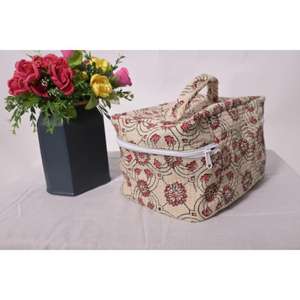 Trousse de Maquillage Florale en Coton, Pochette Cosmétique Bohème à Fermeture Éclair pour Organisateur, Sac de Voyage Cottagecore, Grande Trousse Quotidienne Tendance et Douce - Product Image 3