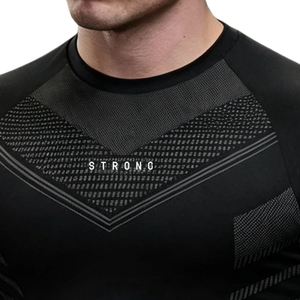 Mens Casual Knitted Long Sleeve Compression Athletic Sports Base Layer Crew Neck Geometric Print Training Running Gym Fitness - Product Image 5