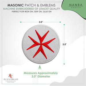 แพทช์ปักติดกระเป๋าเป้สะพายหลังลายธงเทมพลาร์สีขาว - Product Image 3