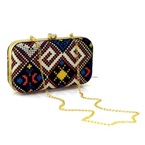 Indian Handmade Women's Embroidered Multicolcolr Clutch Purse Evening Clutch <b>Bag</b> with Detachable Chain Strap for women Hand <b>Bag</b> - Product Image 3