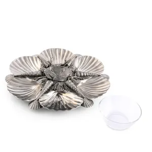 Plateau de présentation en métal doré de luxe pour la décoration de bureau de direction, plateau rond en aluminium martelé de qualité supérieure, élégant, fait main, moderne - Product Image 3