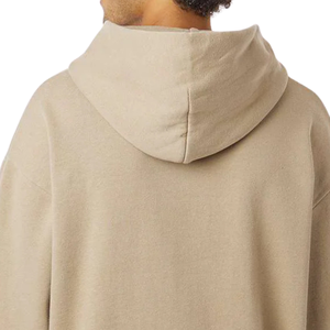 Sweat-shirt à capuche mi-lourd 280 g/m² pour homme, couleur sable, en molleton de coton premium, style streetwear décontracté, logo personnalisé OEM ODM - Product Image 4