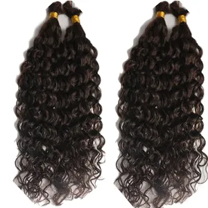 Tissage de cheveux humains longs bruns bouclés, Remy indien, base en soie, ondulation naturelle douce, double tirage, taille personnalisée, densité 100%, toutes les couleurs - Product Image 6