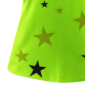 Camiseta de Softbol sin Mangas con Sublimación Completa, Estampado de Estrellas Verde Neón, Cuello en V, Uniforme Personalizado para Equipo con Número en la Espalda - Product Image 4