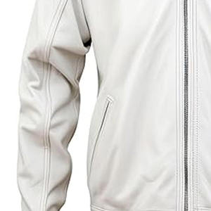 <b>Men</b> Genuine Leather <b>Jacket</b> Vintage Western Style Casual Zip Front Stand Collar Breathable Quick Dry Regular Fit Winter Outerwear - Product Image 5