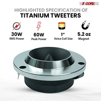 Haut-parleur de remplacement 2 pièces 5 cœurs 6,5 pouces pour audio professionnel, sonorisation, DJ, voiture, 360W 8 Ohms, avec super tweeters 60W