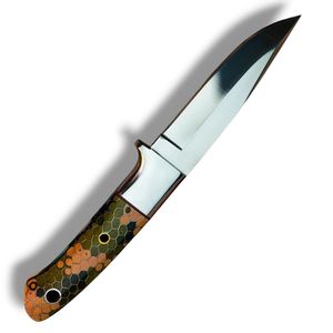 Cuchillos de Acero al Carbono de Alto Rendimiento con Estructura de Hoja Fija Resistente, Cómodo Empuñadura de Madera y Funda de Cuero para Uso - Product Image 3