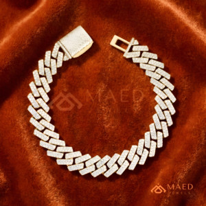 Gold Moissanite Chain Link <b>Bracelet</b> New York Fashion Jewelry Gift Trendy Elegant <b>Bracelet</b> - Product Image 1