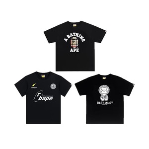 เสื้อยืดคอกลมแขนสั้นสีดำสำหรับผู้ชาย พิมพ์ลายปลาคาร์ฟ ผ้าฝ้ายเจอร์ซีย์ถัก 100% สวมใส่สบาย ทรงปกติ - Product Image 5