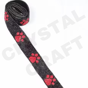 Correa de Cinta con Cuentas con Patrón de Estrellas Púrpuras CRYSTAL CRAFT con Gancho Dorado, Accesorio de Bolso Vintage Ecológico y Moderno - Product Image 2