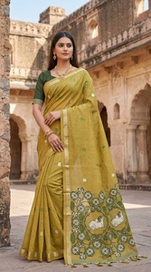 Dernier modèle de sari en coton pour toutes les occasions, vêtements de mariage, sari indien disponible au prix de gros - Product Image 3