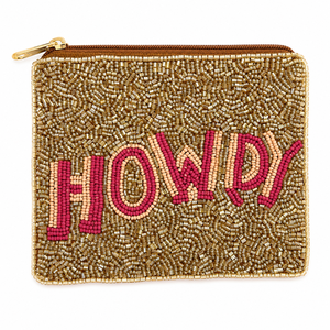 Luxury Handmade Howdy Glass Beaded Coin Purse Western Cowgirl Zipper <b>Wallet</b> Gift OEM ODM Wholesale 5 Inch <b>Fabric</b> Lining Female - Product Image 1