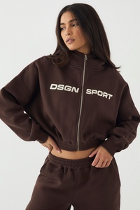 Custom <b>Womens</b> Zipper Tracksuit DTF OEM Personalized Casual Polyester Cotton Two Piece Set <b>Jacket</b> Pants Street Wear Clothing - Product Image 3