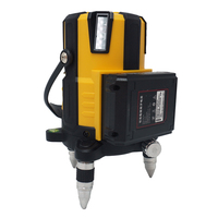 Niveau laser vert rotatif à 5 lignes avec indice de protection IP54 et précision de 0,2 mm pour une utilisation intérieure DIY et industrielle, alimenté par batterie au lithium