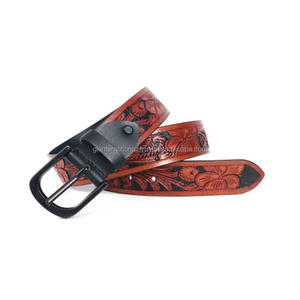 Cinturón de Cuero Genuino Hecho a Mano con Diseño Floral para Hombres y Mujeres, Estilo Vintage Vaquero - Product Image 4